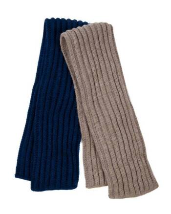 GRETA GARBO BROWN AND BLUE KNIT SCARVES