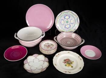 GRETA GARBO PINK AND WHITE POTTERY