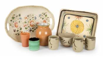 GRETA GARBO GROUP OF POTTERY AND TRAYS