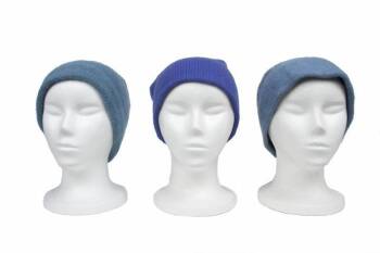 GRETA GARBO THREE BLUE KNIT HATS