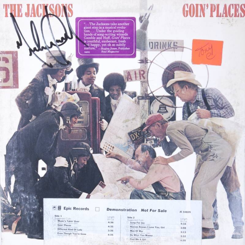 MICHAEL JACKSON SIGNED GOIN' PLACES ALBUM