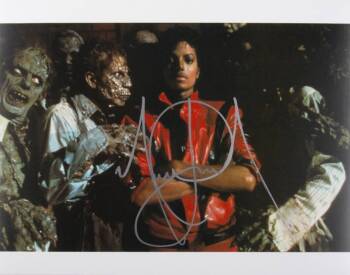 MICHAEL JACKSON SIGNED "THRILLER" PHOTOGRAPH