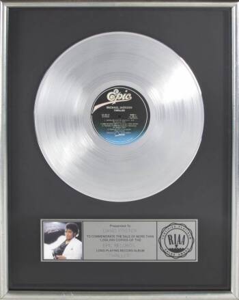 MICHAEL JACKSON "PLATINUM" RECORD AWARD