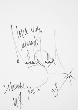 MICHAEL JACKSON HANDWRITTEN NOTE