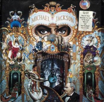 MICHAEL JACKSON SIGNED DANGEROUS ALBUM SLEEVE
