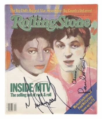 MICHAEL JACKSON AND PAUL McCARTNEY SIGNED ROLLING STONE