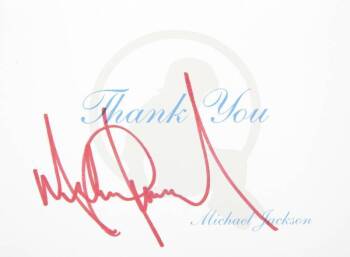 MICHAEL JACKSON SIGNED NEVERLAND CARD