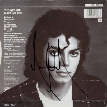 MICHAEL JACKSON SIGNED SINGLE