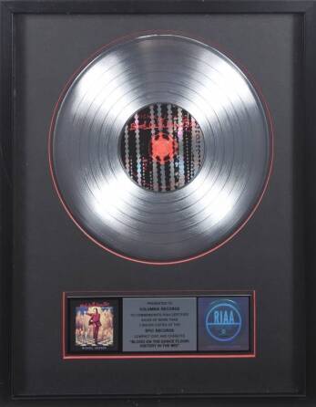 MICHAEL JACKSON "PLATINUM" RECORD AWARD