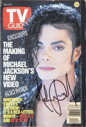 MICHAEL JACKSON SIGNED TV GUIDE MAGAZINE