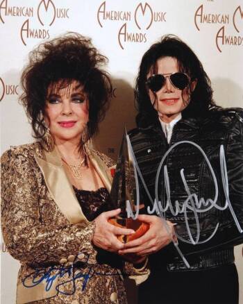 MICHAEL JACKSON AND ELIZABETH TAYLOR SIGNED PHOTOG