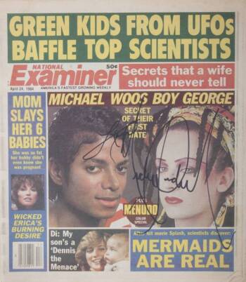 MICHAEL JACKSON SIGNED NATIONAL EXAMINER