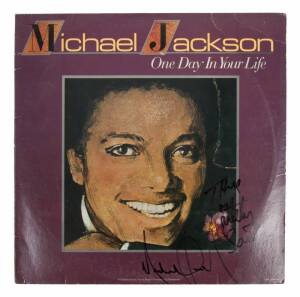 MICHAEL JACKSON SIGNED AND INSCRIBED ALBUM