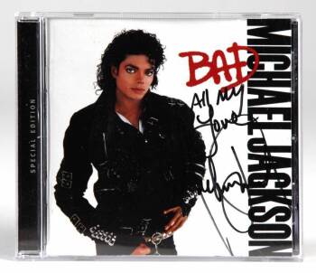 MICHAEL JACKSON SIGNED BAD COMPACT DISC