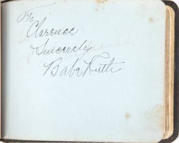 BABE RUTH AND VARIOUS CELEBRITIES SIGNED AUTOGRAPH BOOK CIRCA 1930'S