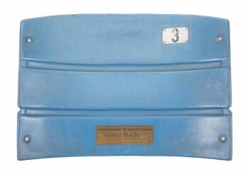 ORIGINAL SEAT BACK FROM YANKEE STADIUM SEAT NUMBER 3 - BABE RUTH