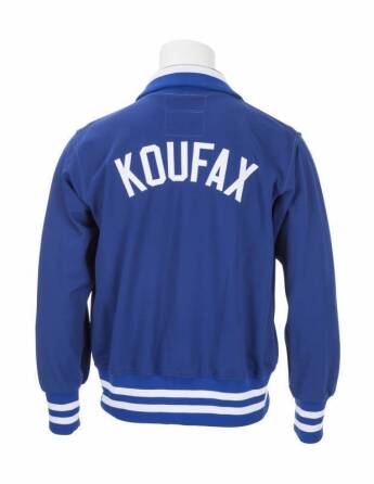 SANDY KOUFAX COACHING WORN LOS ANGELES DODGERS DUGOUT JACKET