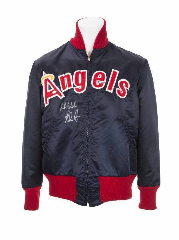 NOLAN RYAN GAME WORN AND SIGNED CALIFORNIA ANGELS DUGOUT JACKET