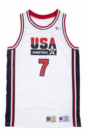 LARRY BIRD 1992 OLYMPICS GAME WORN USA BASKETBALL JERSEY