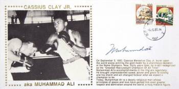 MUHAMMAD ALI SIGNED 1960 OLYMPICS 30TH ANNIVERSARY FIRST DAY COVER