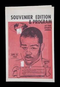 CASSIUS CLAY VS. GEORGE LOGAN 1962 OFFICIAL ON-SITE FIGHT PROGRAM
