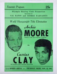 CASSIUS CLAY VS. ARCHIE MOORE 1962 OFFICIAL ON-SITE FIGHT PROGRAM