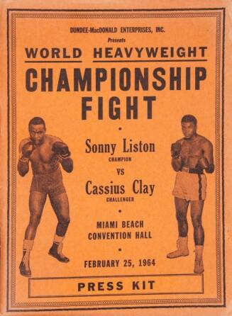 CASSIUS CLAY VS. SONNY LISTON I 1964 ORIGINAL PRESS KIT