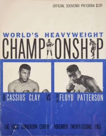 MUHAMMAD ALI VS. FLOYD PATTERSON I 1965 OFFICIAL ON-SITE FIGHT PROGRAM