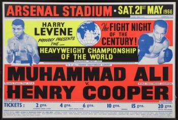 MUHAMMAD ALI VS. HENRY COOPER II 1966 ON-SITE FIGHT POSTER