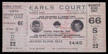 MUHAMMAD ALI VS. BRIAN LONDON 1966 ORIGINAL FIGHT TICKET