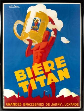 EARLY 2OTH CENTURY POSTER FOR TITAN BEER