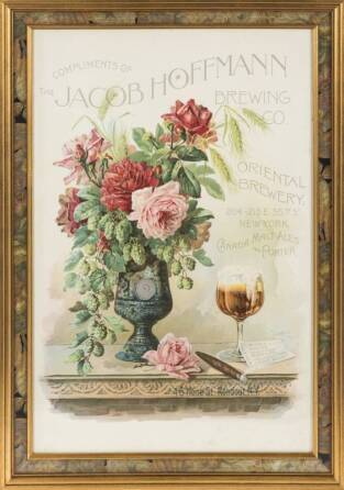 LATE 19TH CENTURY POSTER FOR JACOB HOFFMANN BREWING CO.