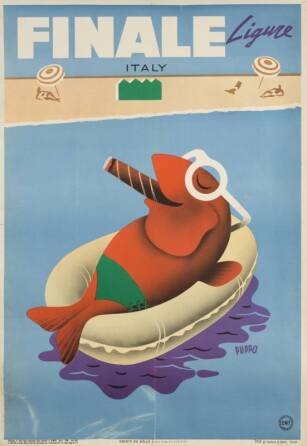 MID CENTURY POSTER FOR FINALE LIGURE