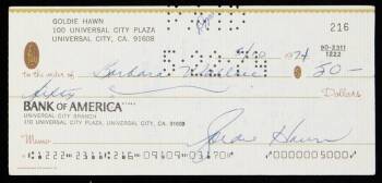 GOLDIE HAWN SIGNED CHECK