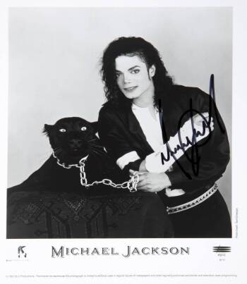 MICHAEL JACKSON SIGNED 1991 PUBLICITY IMAGE