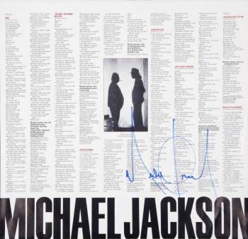 MICHAEL JACKSON SIGNED BAD ALBUM LINER