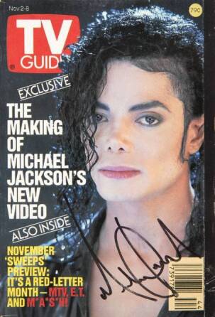 MICHAEL JACKSON SIGNED TV GUIDE