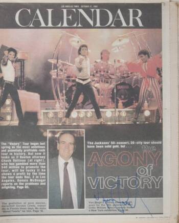 MICHAEL JACKSON SIGNED NEWSPAPER