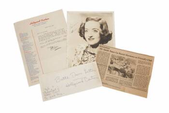 BETTE DAVIS LETTER AND PHOTOGRAPH