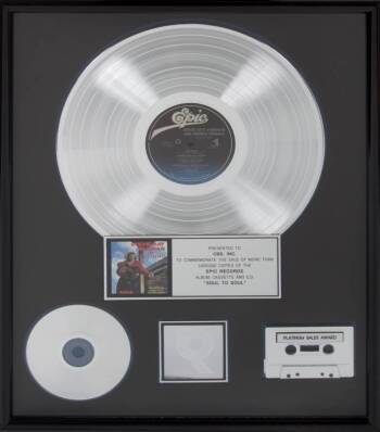 STEVIE RAY VAUGHAN "PLATINUM" RECORD AWARD