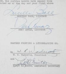 LUCILLE BALL AND DESI ARNAZ SIGNED CONTRACT - 2