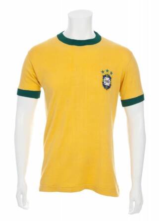 PELE GAME WORN 1971 BRAZIL NATIONAL TEAM JERSEY