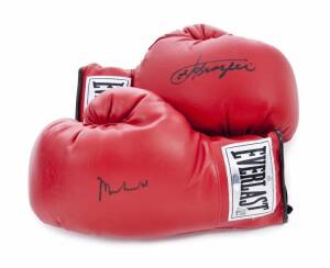 MUHAMMAD ALI AND JOE FRAZIER SIGNED BOXING GLOVES