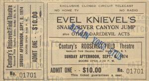 EVEL KNIEVEL 1974 SNAKE RIVER CANYON JUMP CLOSED CIRCUIT UNUSED TICKET