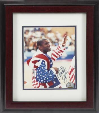 MAGIC JOHNSON SIGNED 1992 USA OLYMPIC "DREAM TEAM" PHOTOGRAPH