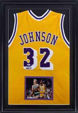 MAGIC JOHNSON SIGNED LOS ANGELES LAKERS JERSEY