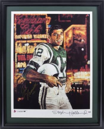 JOE NAMATH SIGNED STEPHEN HOLLAND LITHOGRAPH