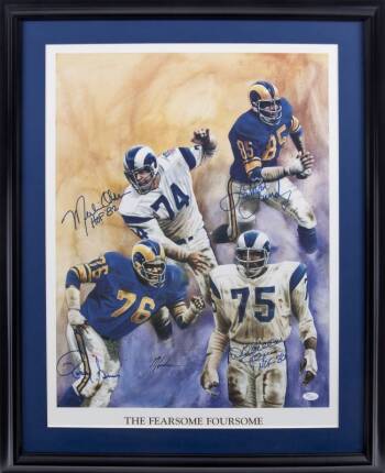 LOS ANGELES RAMS "FEARSOME FOURSOME" SIGNED LITHOGRAPH