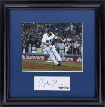 CLAYTON KERSHAW SIGNED INDEX CARD WITH PHOTOGRAPH