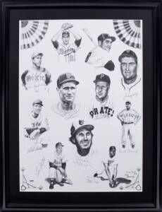 BASEBALL HALL OF FAME INDUCTEES MULTI-SIGNED LITHOGRAPH